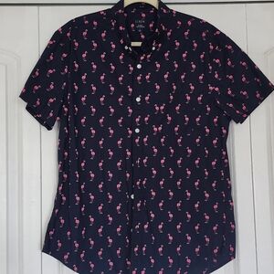 J crew causal flamingo button down shirt